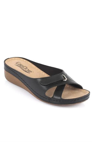 Capone Karen Z0777 Women Black Slide Comfort Anatomical Sandals