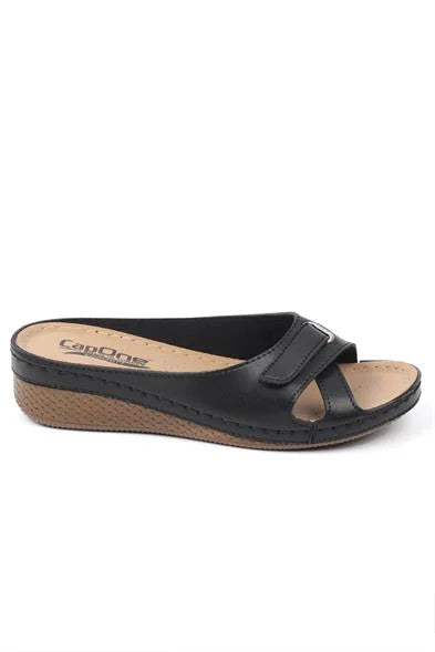 Capone Karen Z0777 Women Black Slide Comfort Anatomical Sandals