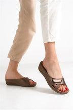 Capone Karen Z0777 Women Black Slide Comfort Anatomical Sandals