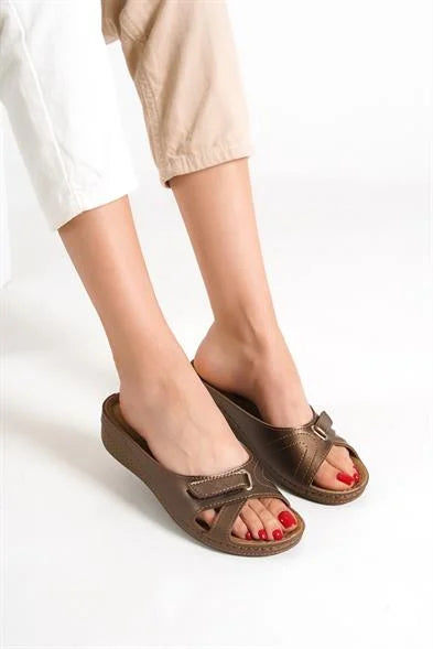 Capone Karen Z0777 Women Black Slide Comfort Anatomical Sandals