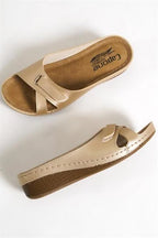 Capone Karen Z0777 Women Black Slide Comfort Anatomical Sandals
