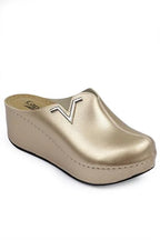 Capone Kally Z6188 Women Gold Platform V Clip Accessory Clog Sandals