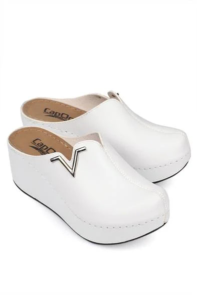 Capone Kally Z6188 Women Gold Platform V Clip Accessory Clog Sandals