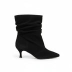 Capone Evelyn Pointed Toe Suede Look Women Sued Black Ankle Boot